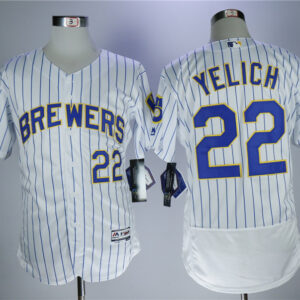 Men Milwaukee Brewers #22 Christian Yelich White Flexbase Stitched MLB Jersey