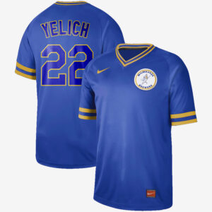 Men Milwaukee Brewers #22 Christian Yelich "Yeli" Cooperstown Collection Legend Stitched MLB Jersey