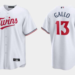 Men Minnesota Twins #13 Joey Gallo White Cool Base Stitched Baseball Jersey