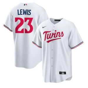 Men Minnesota Twins #23 Royce Lewis White Cool Base Stitched Baseball Jersey