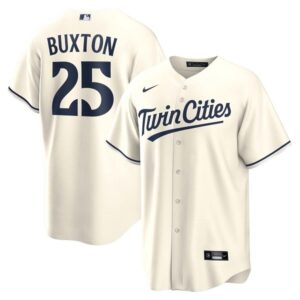 Men Minnesota Twins #25 Byron Buxton Cream Cool Base Stitched Baseball Jersey