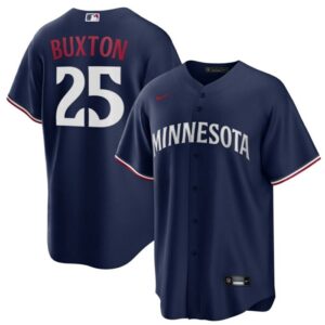 Men Minnesota Twins #25 Byron Buxton Navy Cool Base Stitched Jersey