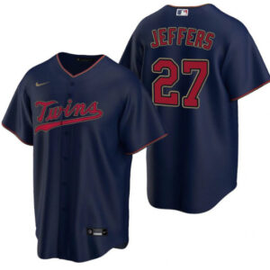 Men Minnesota Twins #27 Ryan Jeffers Navy Cool Base Stitched Jersey