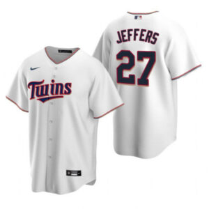 Men Minnesota Twins #27 Ryan Jeffers White Cool Base Stitched Jersey