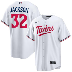 Men Minnesota Twins #32 Jay Jackson White Cool Base Stitched Baseball Jersey