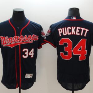 Men Minnesota Twins #34 Kirby Puckett Navy Flexbase Stitched MLB Jersey