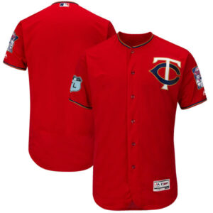 Men Minnesota Twins Majestic Scarlet 2017 Spring Training Flex Base Team Stitched MLB Jersey