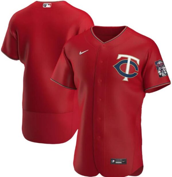 Men Minnesota Twins Red Flex Base Stitched MLB Jersey