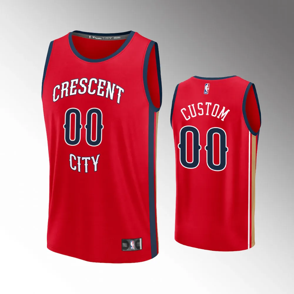 Men New Orleans Pelicans #00 Statement Edition Red 2023-24 Custom Jersey Fastbreak Replica