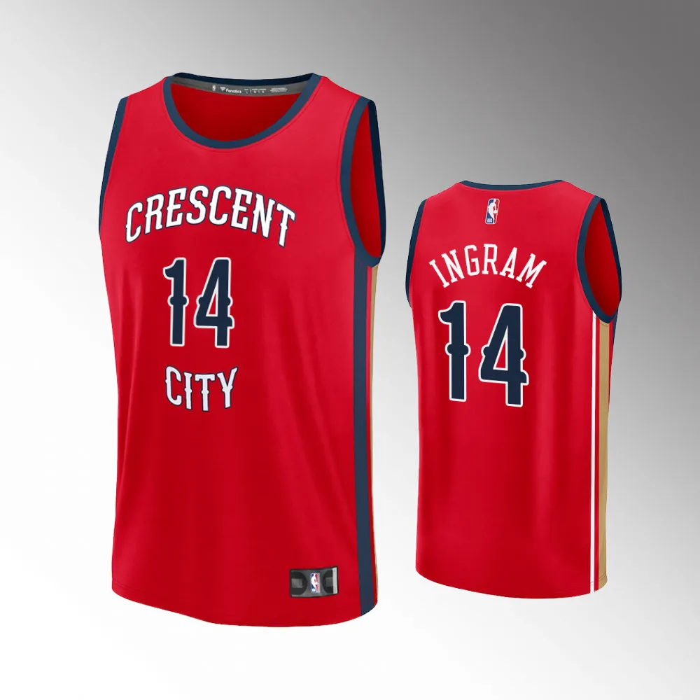 Men New Orleans Pelicans #14 Statement Edition Red 2023-24 Brandon Ingram Jersey Fastbreak Replica