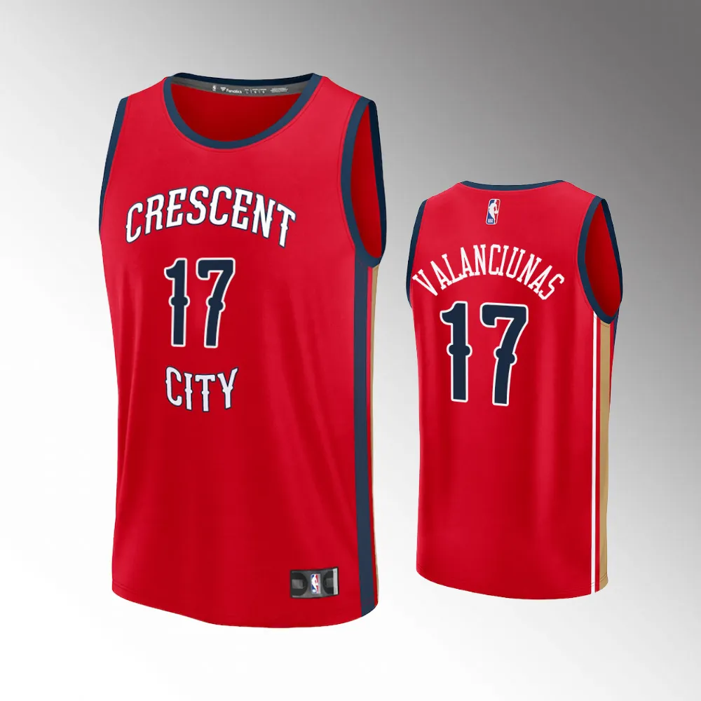 Men New Orleans Pelicans #17 Statement Edition Red 2023-24 Jonas Valanciunas Jersey Fastbreak Replica