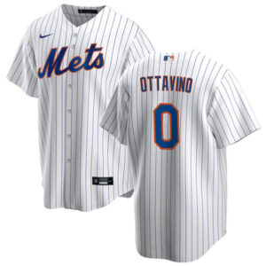 Men New York Mets #0 Adam Ottavino White Cool Base Stitched Jersey