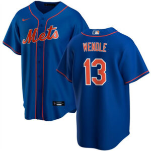 Men New York Mets #13 Joey Wendle Blue Cool Base Stitched Baseball Jersey