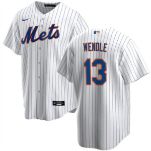 Men New York Mets #13 Joey Wendle White Cool Base Stitched Baseball Jersey