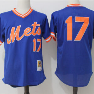 Men New York Mets #17 Keith Hernandez Mitchell & Ness Royal Cooperstown Mesh Batting Practice Stitched MLB Jersey