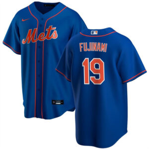 Men New York Mets #19 Shintaro Fujinami Blue Cool Base Stitched Baseball Jersey