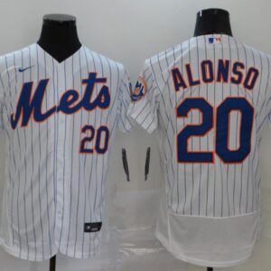 Men New York Mets #20 Pete Alonso 2020 White Flex Base Stitched MLB Jersey