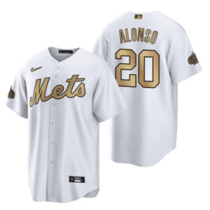 Men New York Mets #20 Pete Alonso White 2022 All-Star Cool Base Stitched Baseball Jersey