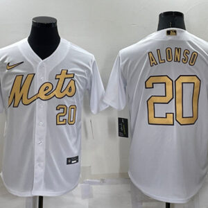 Men New York Mets #20 Pete Alonso White 2022 All-Star Cool Base Stitched Baseball Jersey