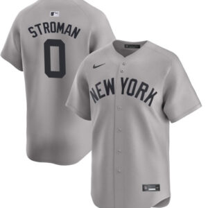 Men New York Yankees #0 Marcus Stroman Gray Cool Base Stitched Baseball Jersey