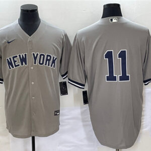 Men New York Yankees #11 Anthony Volpe Gray Cool Base Stitched Baseball Jersey