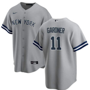 Men New York Yankees #11 Brett Gardner Grey Stitched Mlb Jersey.