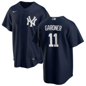 Men New York Yankees #11 Brett Gardner Navy Stitched Mlb Jersey.