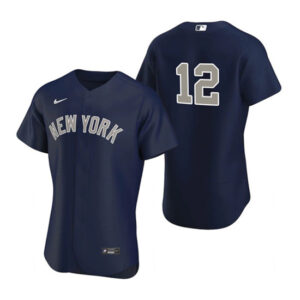 Men New York Yankees #12 Isiah Kiner-Falefa Navy Flex Base Stitched Jersey