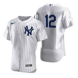 Men New York Yankees #12 Isiah Kiner-Falefa White Flex Base Stitched Jersey