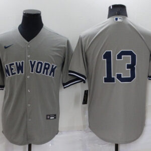 Men New York Yankees #13 Alex Rodriguez Gray Cool Base Stitched Baseball Jersey