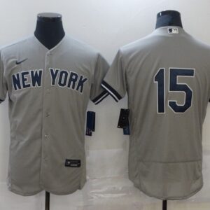 Men New York Yankees #15 Thurman Munson Grey Flex Base Stitched MLB Jersey