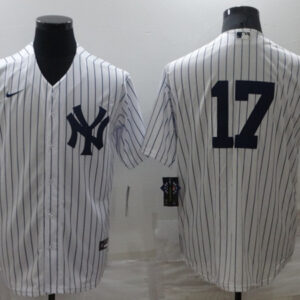 Men New York Yankees #17 Aaron Boone White Cool Base Stitched Baseball Jersey