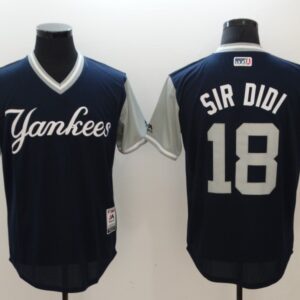 Men New York Yankees #18 Didi Gregorius Sir Didi Majestic Navy 2017 Players Weekend Stitched MLB Jersey