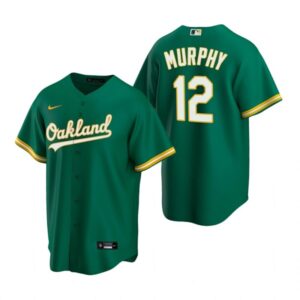 Men Oakland Athletics #12 Sean Murphy Green Cool Base Stitched Jersey