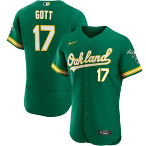 Men Oakland Athletics #17 Trevor Gott Green Flex Base Stitched Jersey