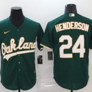 Men Oakland Athletics #24 Rickey Henderson White Cool Base Stitched MLB Jersey