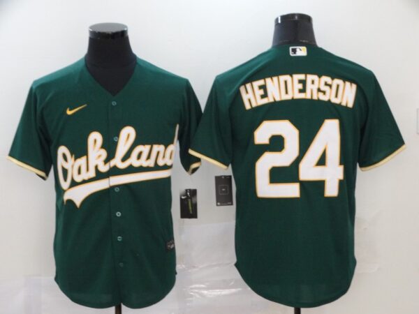 Men Oakland Athletics #24 Rickey Henderson White Cool Base Stitched MLB Jersey