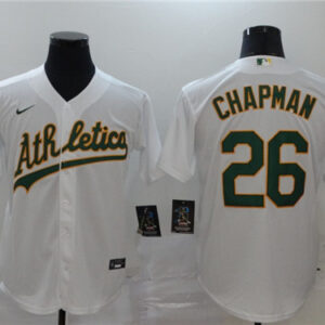 Men Oakland Athletics #26 Matt Chapman White Cool Base Stitched MLB Jersey