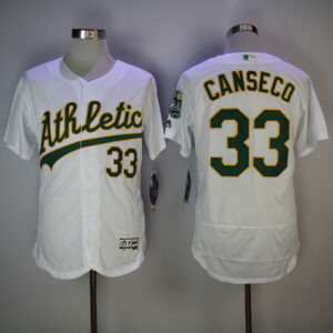 Men Oakland Athletics #33 Jose Canseco White Flexbase Stitched MLB Jersey