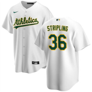 Men Oakland Athletics #36 Ross Stripling White Cool Base Stitched Jersey