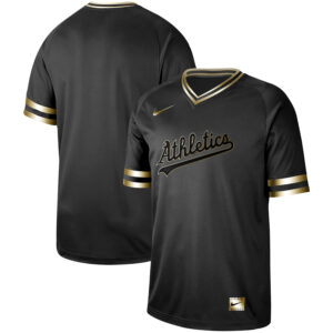 Men Oakland Athletics Black Gold Stitched MLB Jersey