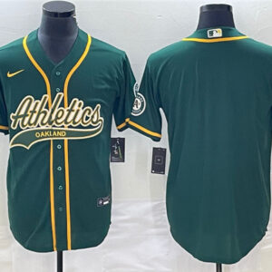 Men Oakland Athletics Blank Green Cool Base Stitched Baseball Jersey