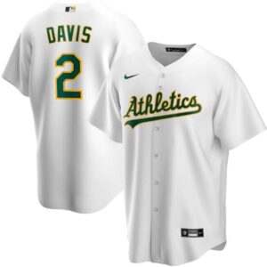 Men Oakland Athletics White #2 Khris Davis Cool Base Stitched MLB Jersey