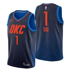 Men Oklahoma City Thunder 2018 Father Day Navy Number 1 Dad Swingman Jersey