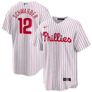 Men Philadelphia Phillies #12 Kyle Schwarber White Cool Base Stitched Jersey