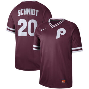 Men Philadelphia Phillies #20 Mike Schmidt Maroon Cooperstown Collection Legend Stitched MLB Jersey