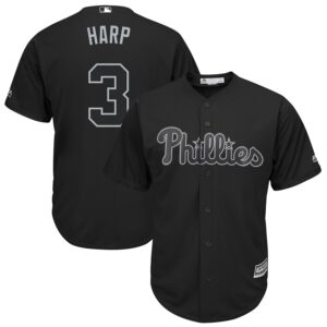 Men Philadelphia Phillies #3 Bryce Harper Black 2019 Players' Weekend Pick-A-Player Replica Roster Stitched MLB Jersey