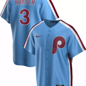 Men Philadelphia Phillies #3 Bryce Harper Blue Stitched MLB Jersey