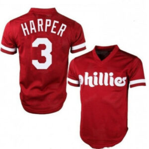 Men Philadelphia Phillies #3 Bryce Harper Majestic On-Field Red Stitched MLB Jersey