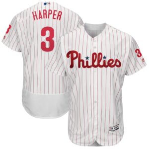 Men Philadelphia Phillies #3 Bryce Harper Majestic White Flexbase Stitched MLB Jersey